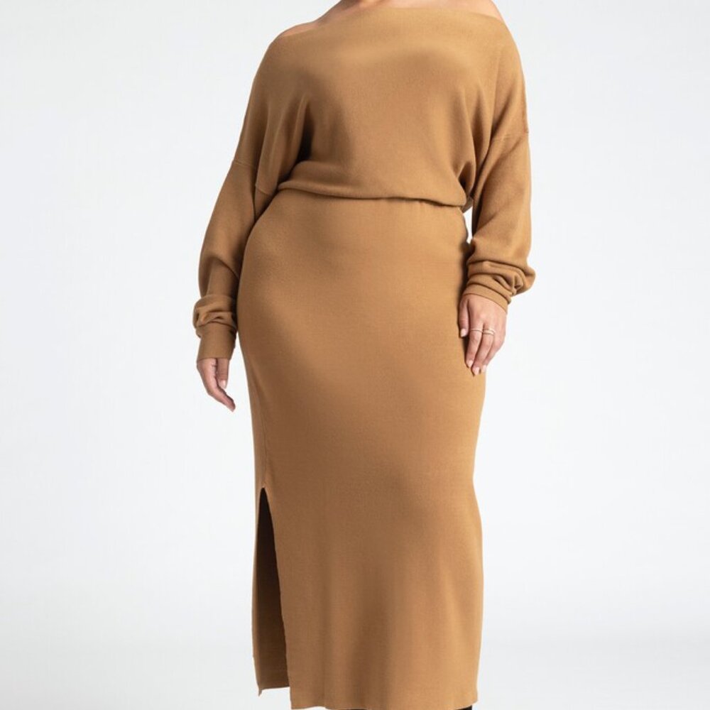 COPY - Eloquii Tan Sweater Dress